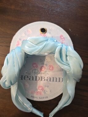 Light Blue Satin Knotted Headband for Girls